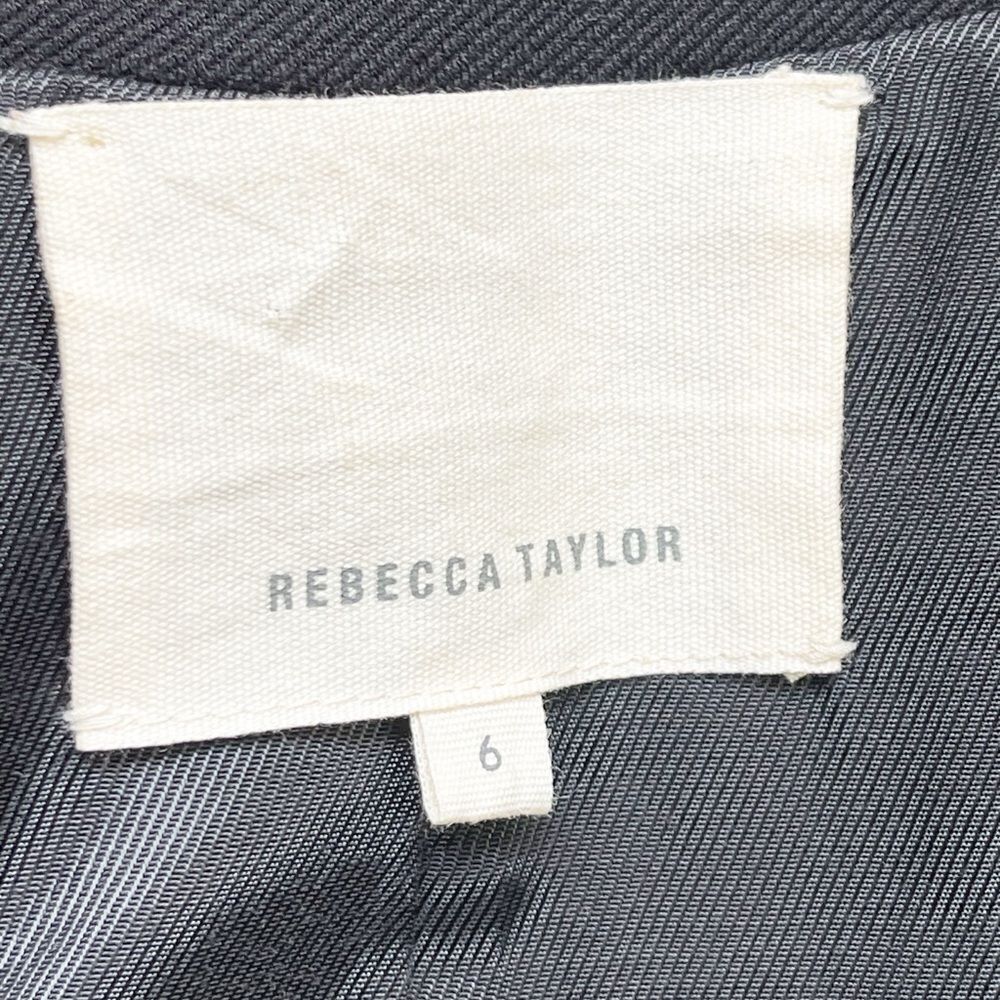 Rebecca Taylor black and blue tweed and faux leather moto biker jacket 6 - Picture 10 of 12
